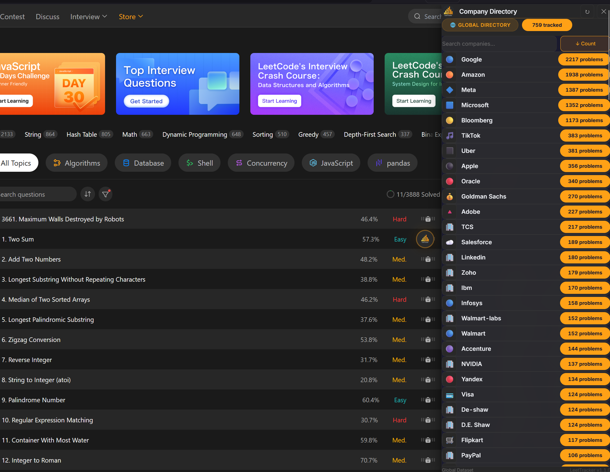 Extension popup interface